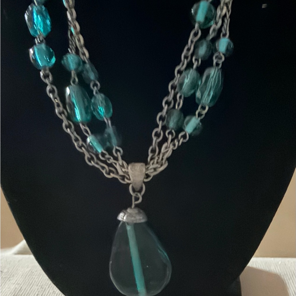 Source Unknown Turquoise Beaded Necklace with Pendant - Picture 2 of 4